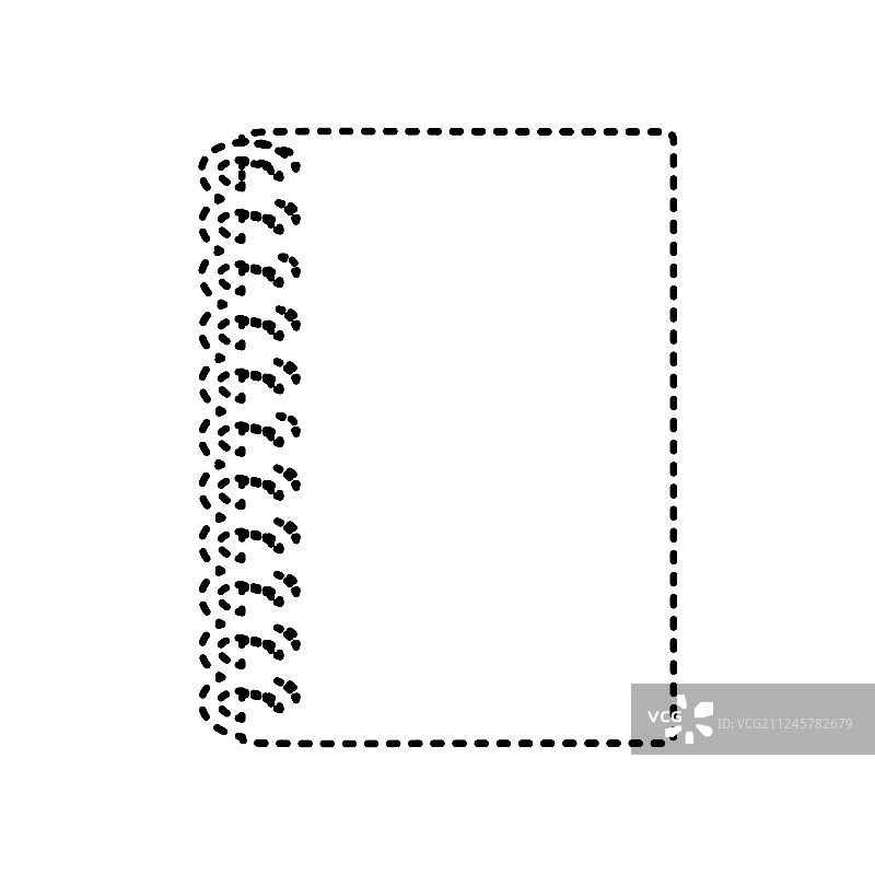 笔记本简单标志黑色虚线图标上图片素材
