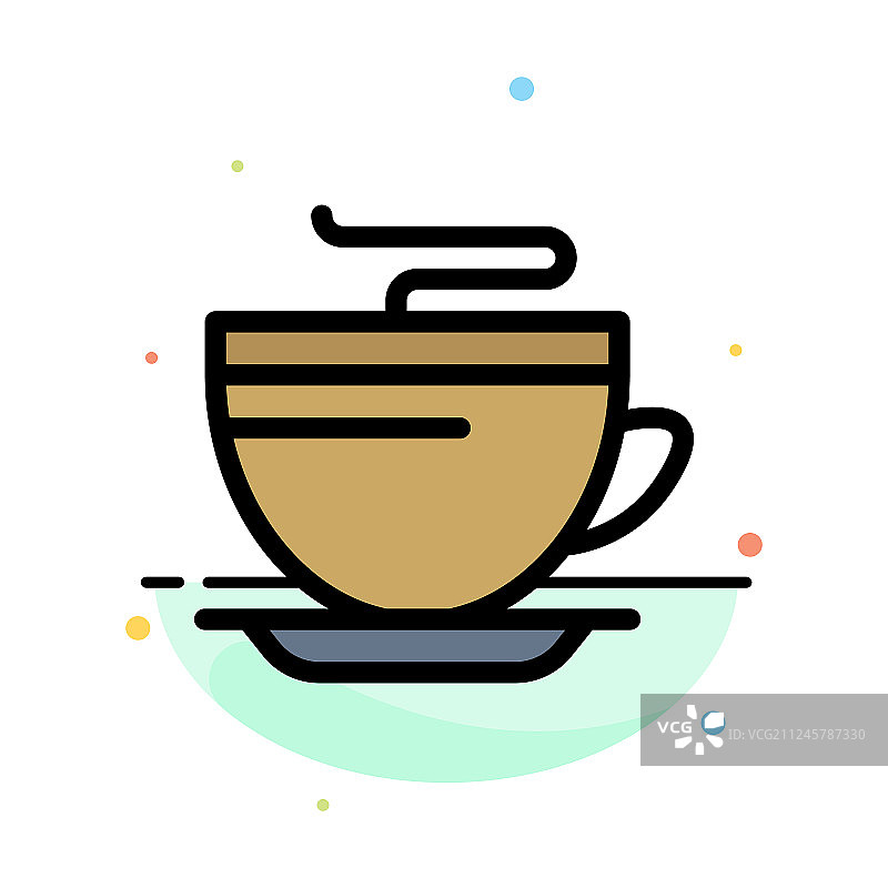 茶咖啡杯清洗抽象平面颜色图标图片素材