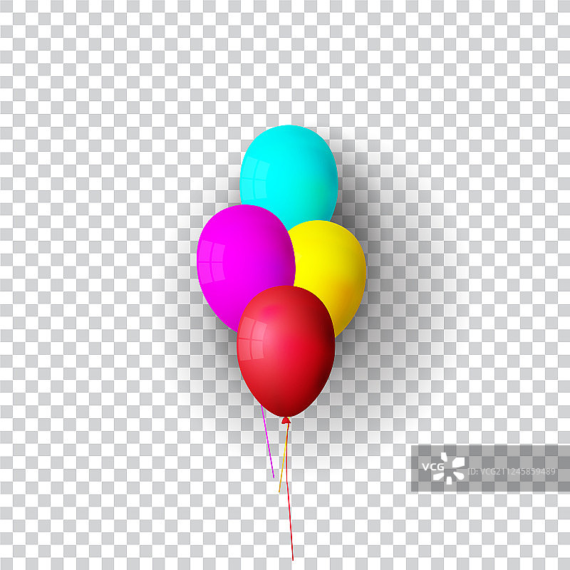 现实的氦气球群孤立图片素材