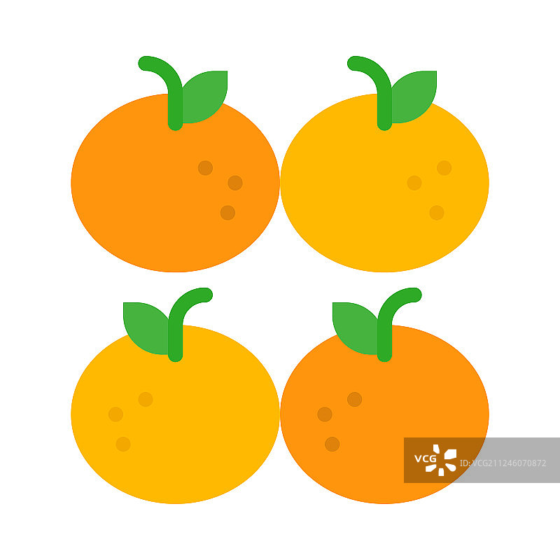 橙色的中国农历新年扁平风格的图标图片素材