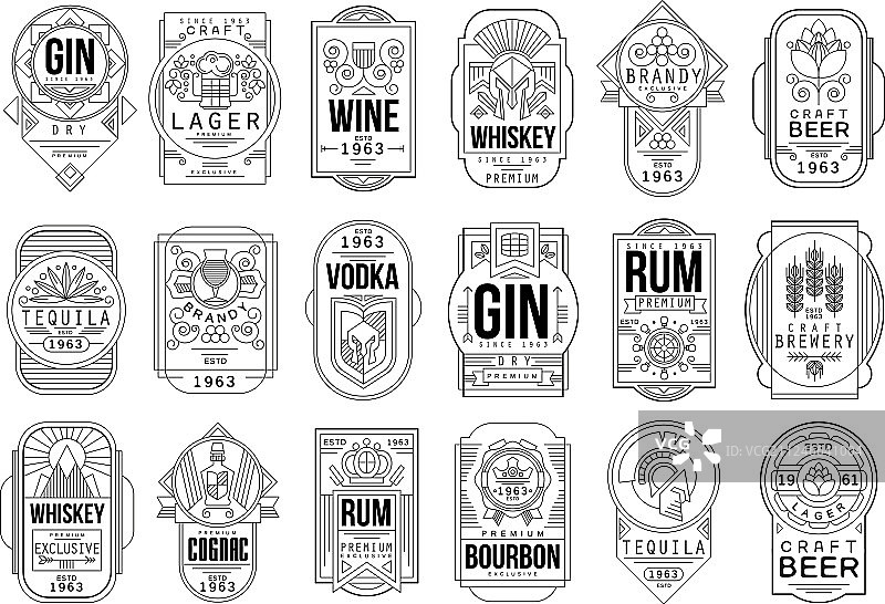 酒精标签设置复古酒精行业图片素材