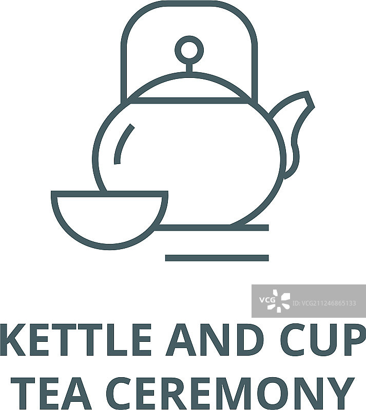 壶和茶仪式线图标图片素材