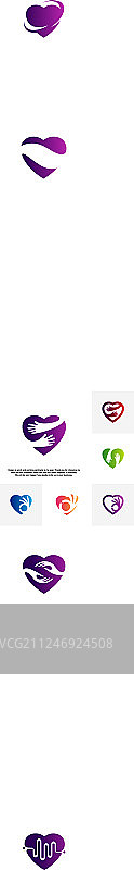 一套爱心关怀的创意logo概念图片素材