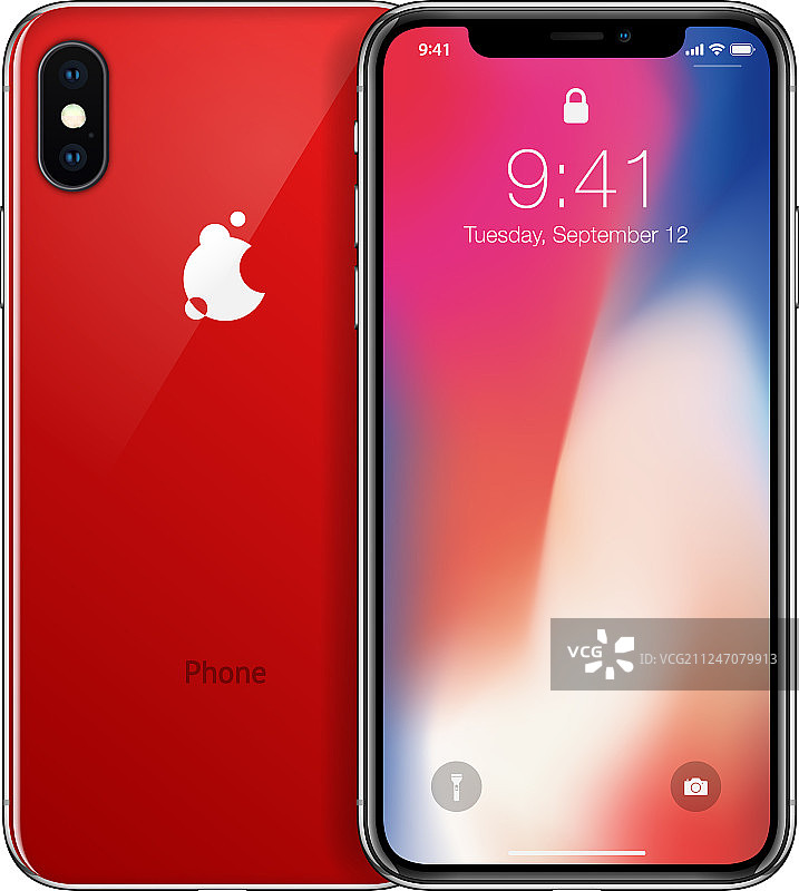 新款智能手机前框及产品红边图片素材