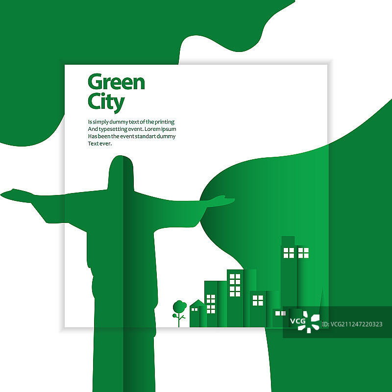 绿色城市模板设计图片素材