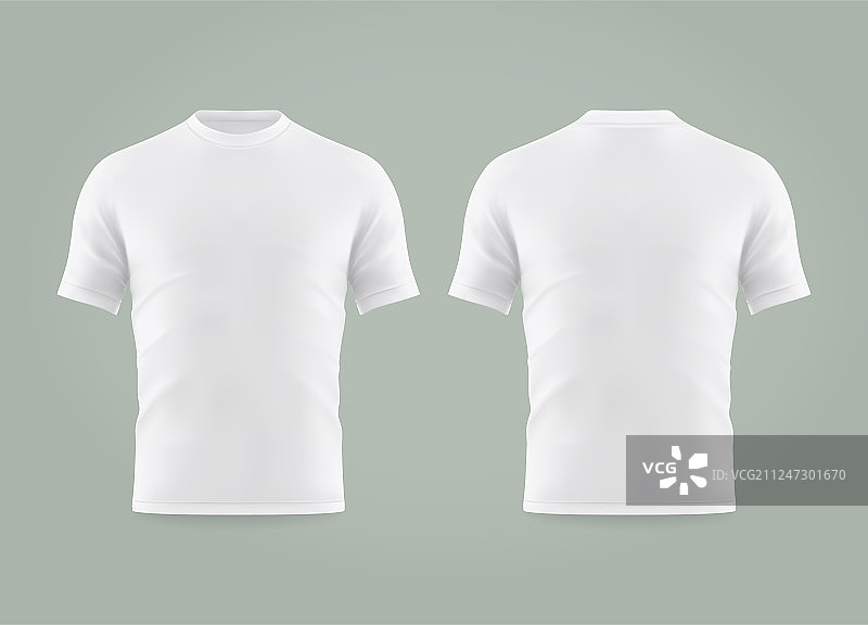 设置孤立的白色t恤或现实的服装图片素材