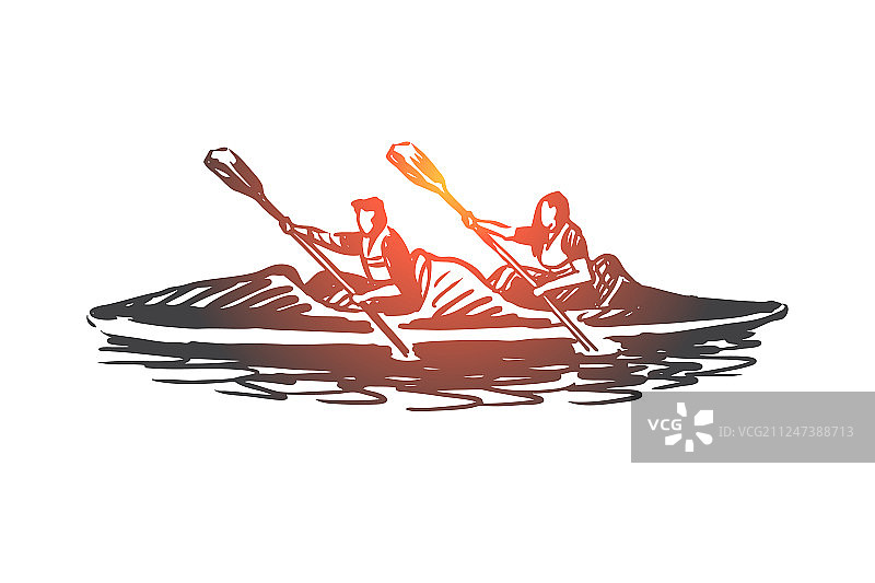皮划艇运动的概念是手划水图片素材