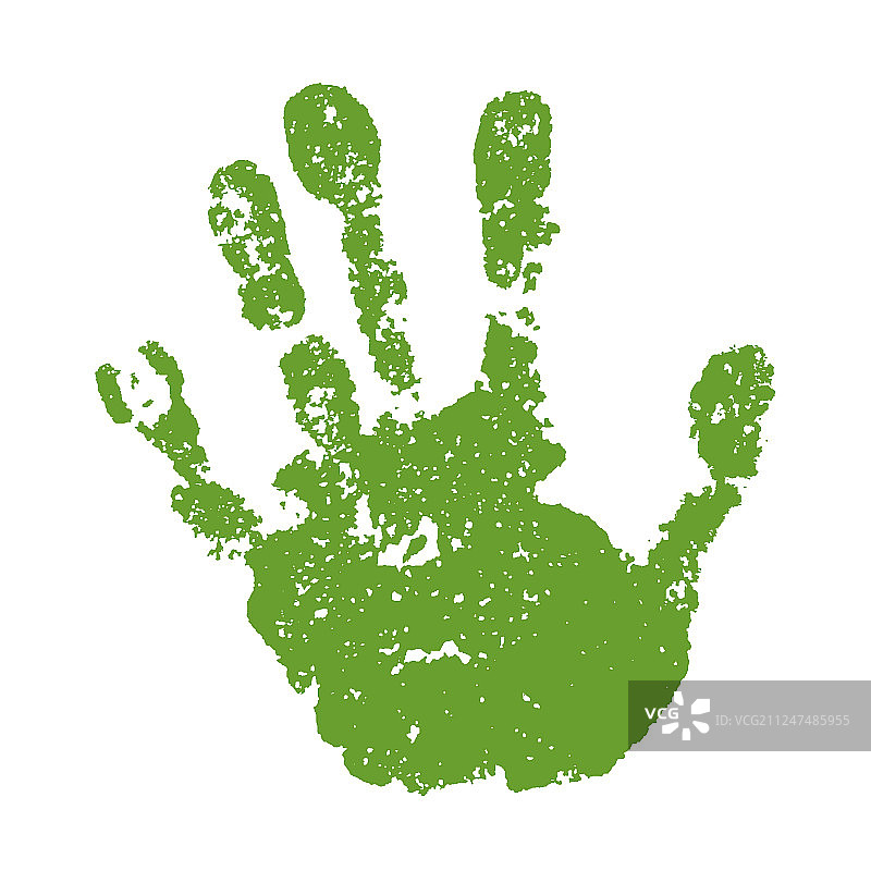 手工漆印孤立白色底色绿色图片素材