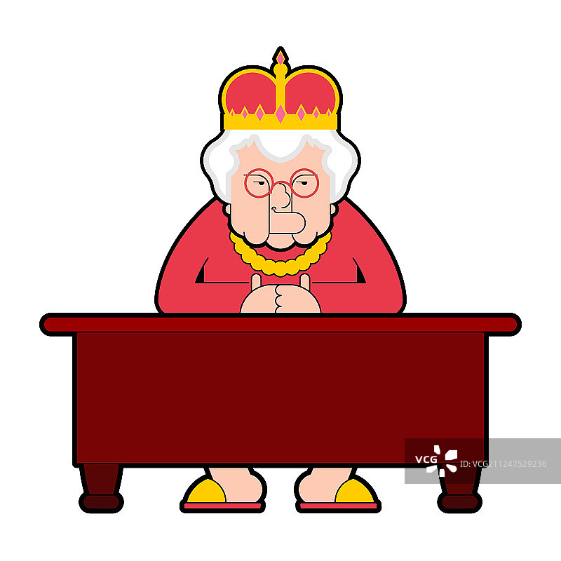 皇后为工作场所的桌面老板老太太图片素材