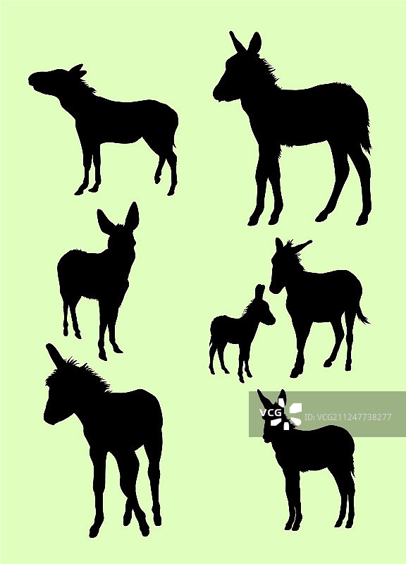 驴子动物姿势剪影图片素材