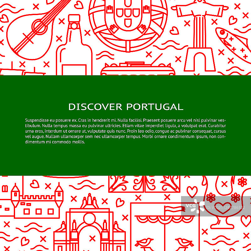 旅游葡萄牙概念横幅模板行图片素材