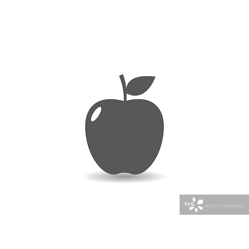 苹果水果图标简单扁平的风格图片素材