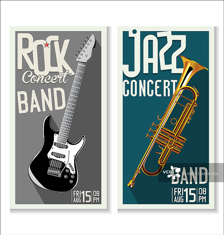 爵士和摇滚音乐会的横幅图片素材