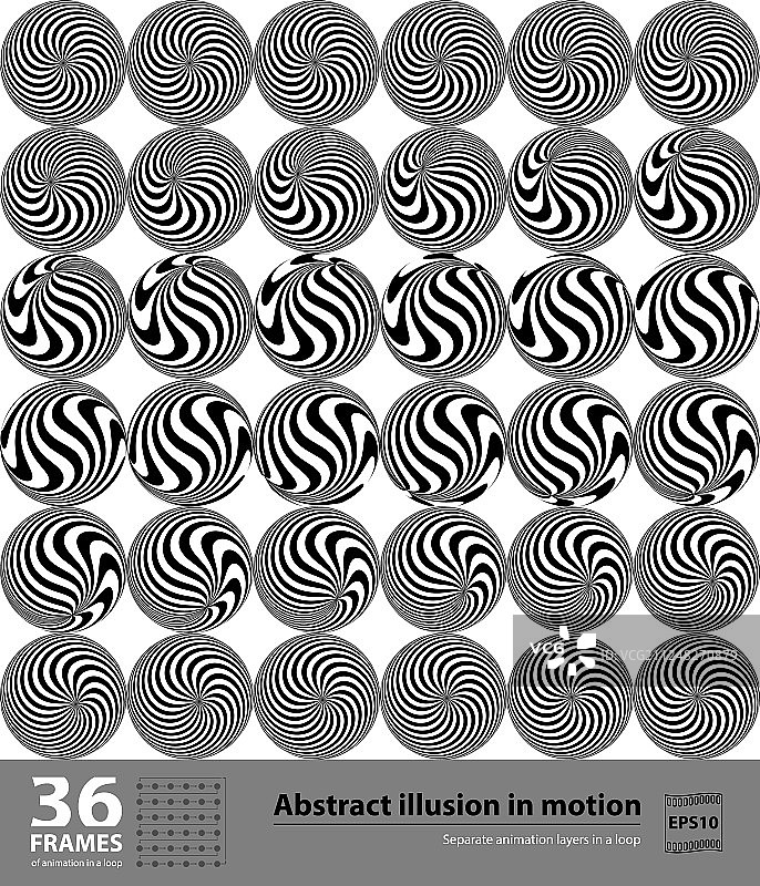 抽象的运动幻觉36帧催眠图片素材