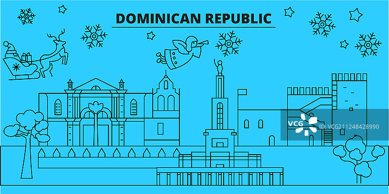 多米尼加共和国的冬季假日天际线欢快图片素材