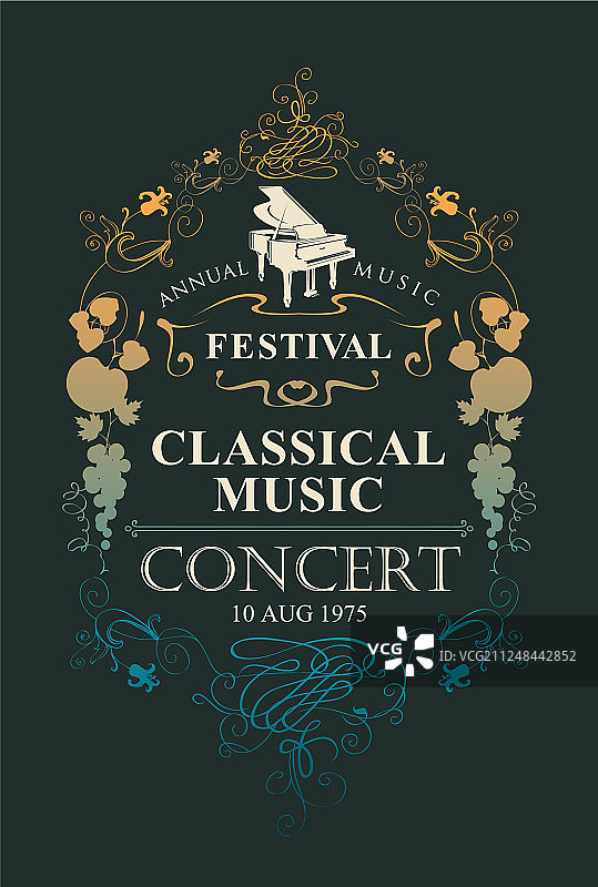 音乐会古典音乐与钢琴海报图片素材