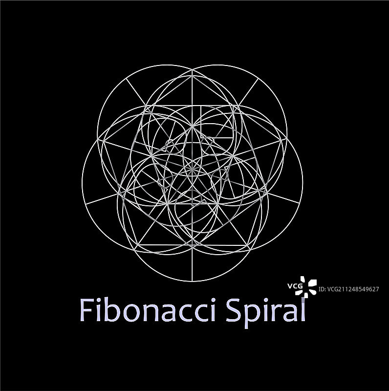 斐波那契螺旋-神圣的几何学图片素材