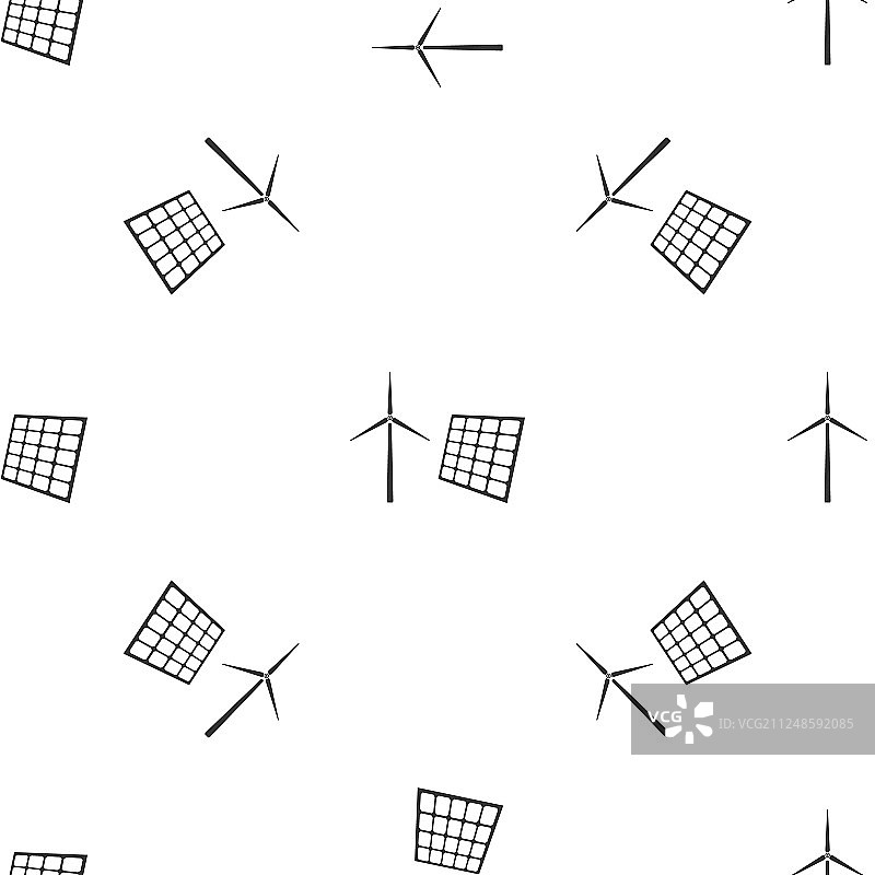 风力发电和太阳能电池板图片素材