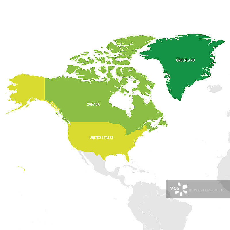 北美地区地图国家在北部图片素材