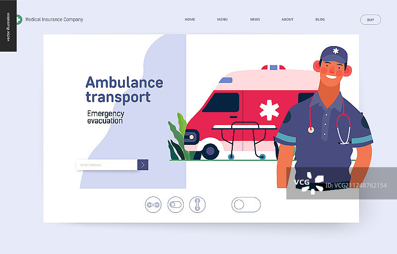 医疗保险模板-救护车运输图片素材