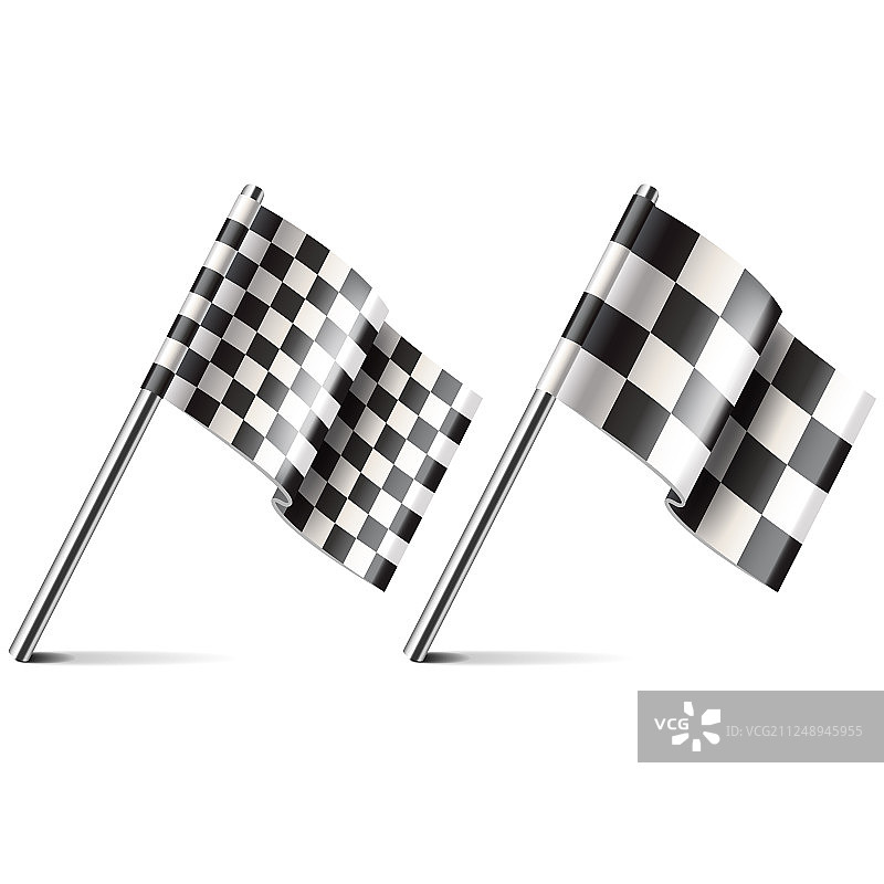 赛车旗孤立在白色上图片素材