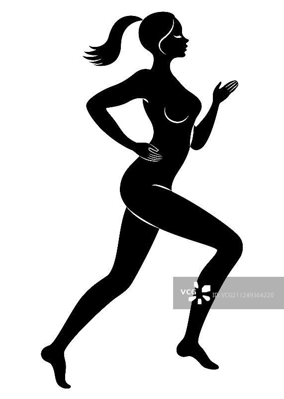身材苗条的女士正在跑步图片素材