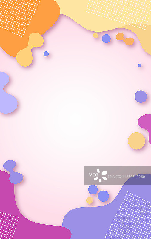 时尚的彩色圆点曲面色块和矩阵图形组成的渐变色气泡抽象插画背景图片素材