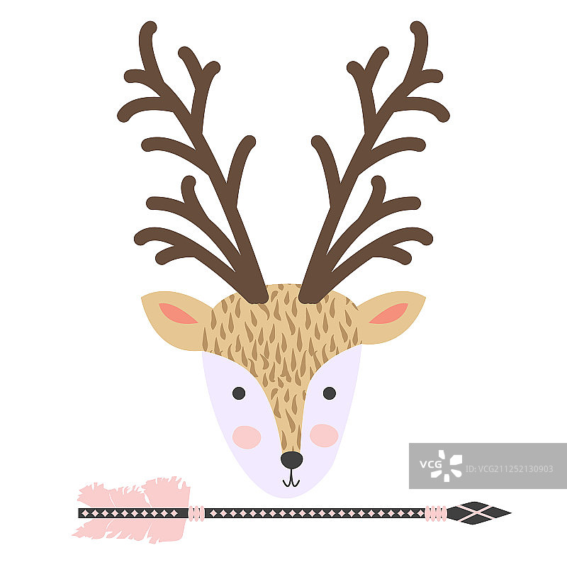 鹿的野性和自由可爱的海报设计装饰图片素材