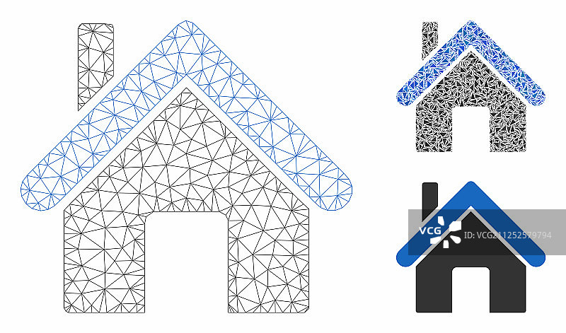 家用网丝架模型和三角形图片素材