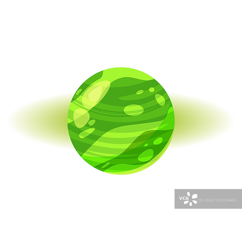神奇的绿色星球图标卡通风格图片素材