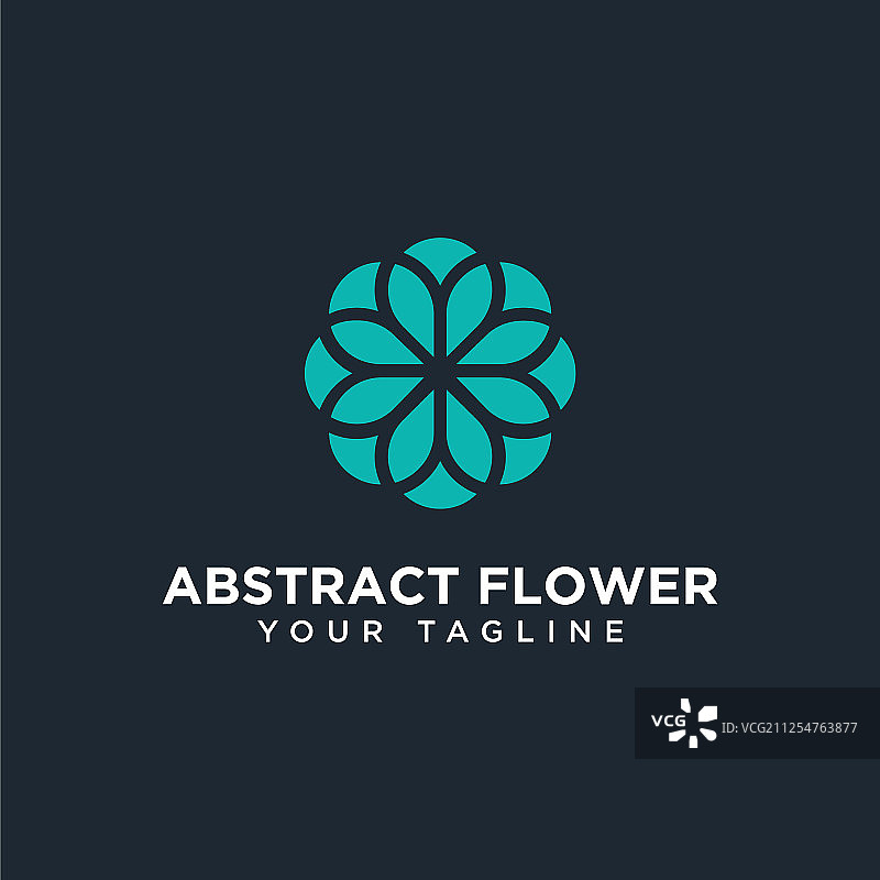 圆形抽象花卉标志设计模板图片素材