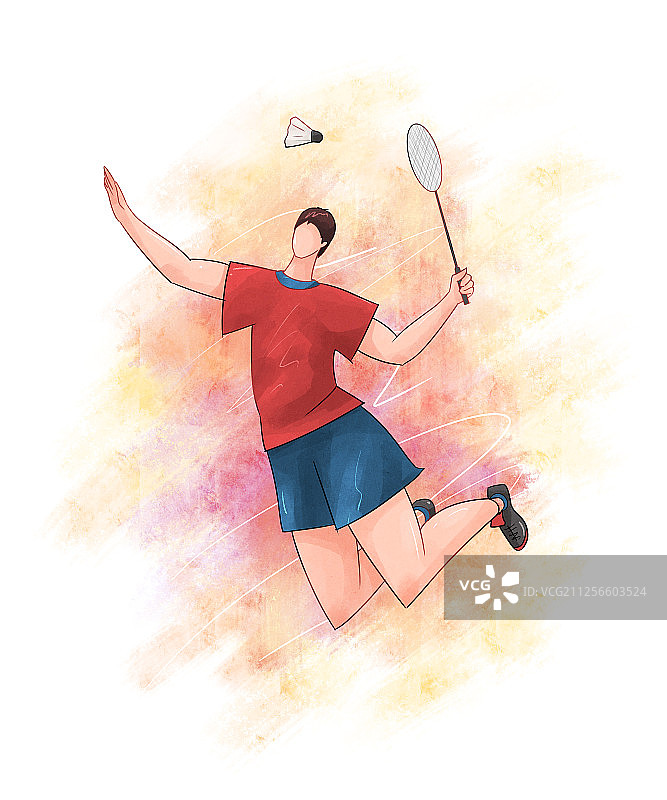 运动项目插画羽毛球2图片素材