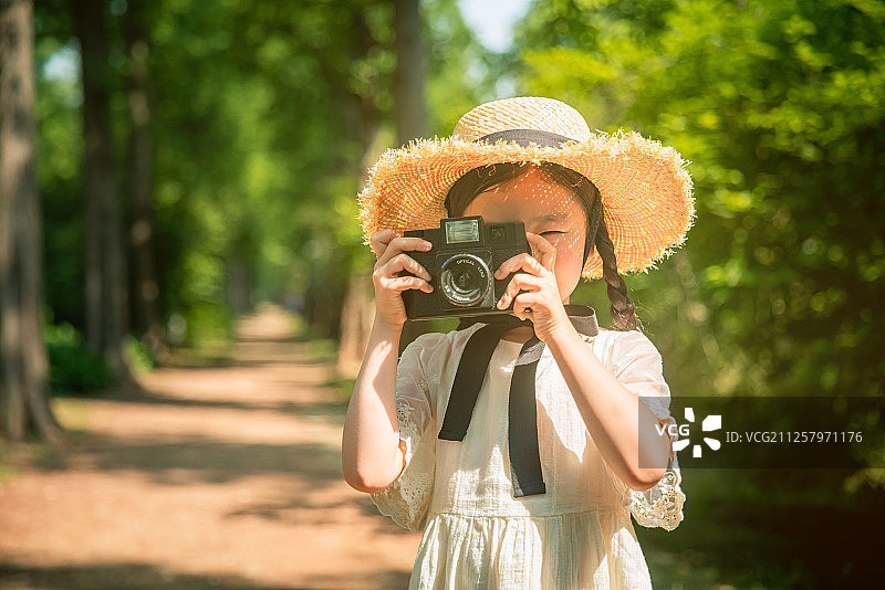 儿童、幼儿园、暑假、旅游、水杉、摄影、拍摄图片素材
