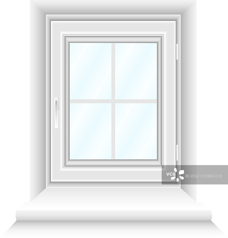白色简单的窗户与蓝色渐变玻璃图片素材