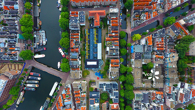 阿姆斯特丹市的住宅区图片素材