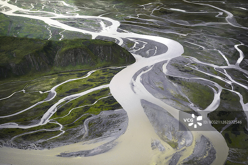 长江源头的河流分支图片素材