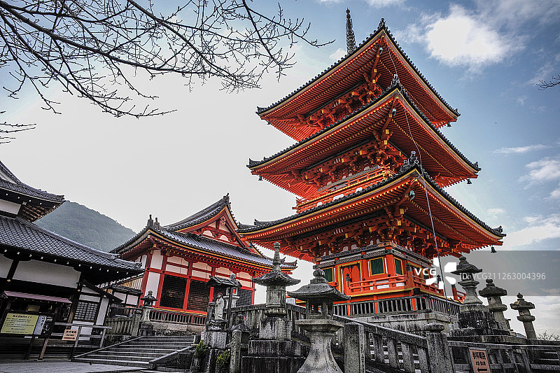 日本京都文化地标清水寺图片素材