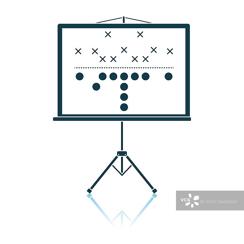 美式足球比赛计划站图标。影子反映设计。矢量插图。图片素材