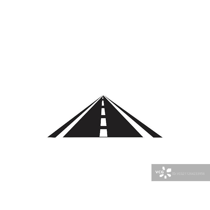 道路黑色图标上的白色背景图片素材