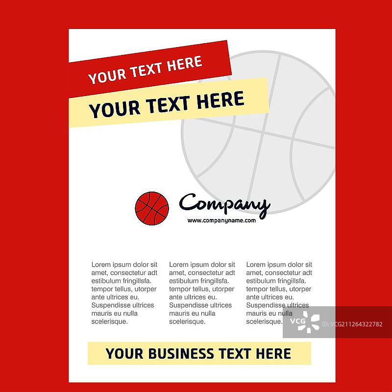 篮球标题页设计的公司简介，年度报告，介绍，传单，宣传册矢量背景图片素材