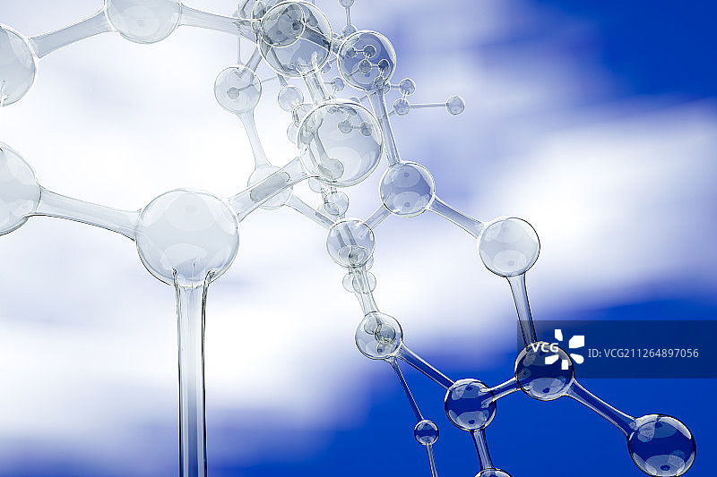 六边形碳分子结构模型三维图形图片素材