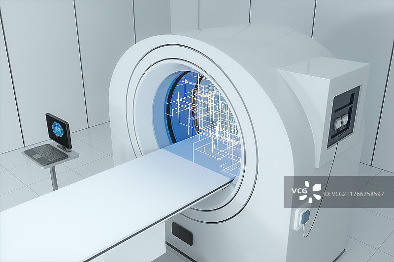 医疗设备CT机 现代医疗设施 三维渲染图片素材