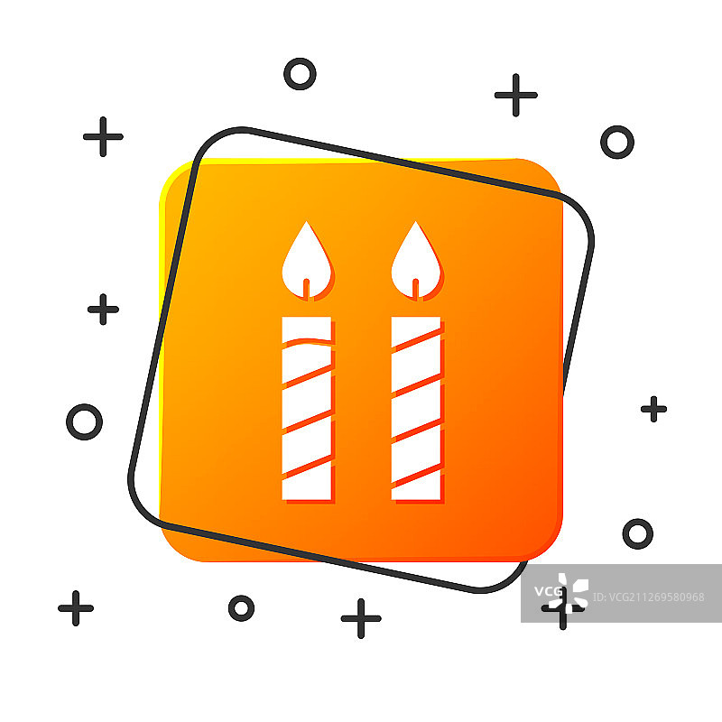 白色生日蛋糕蜡烛图标孤立在白色图片素材