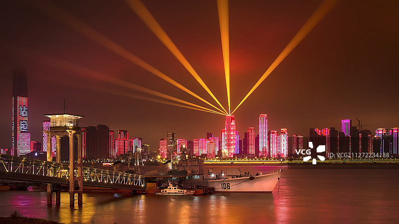武汉江滩灯光秀图片素材