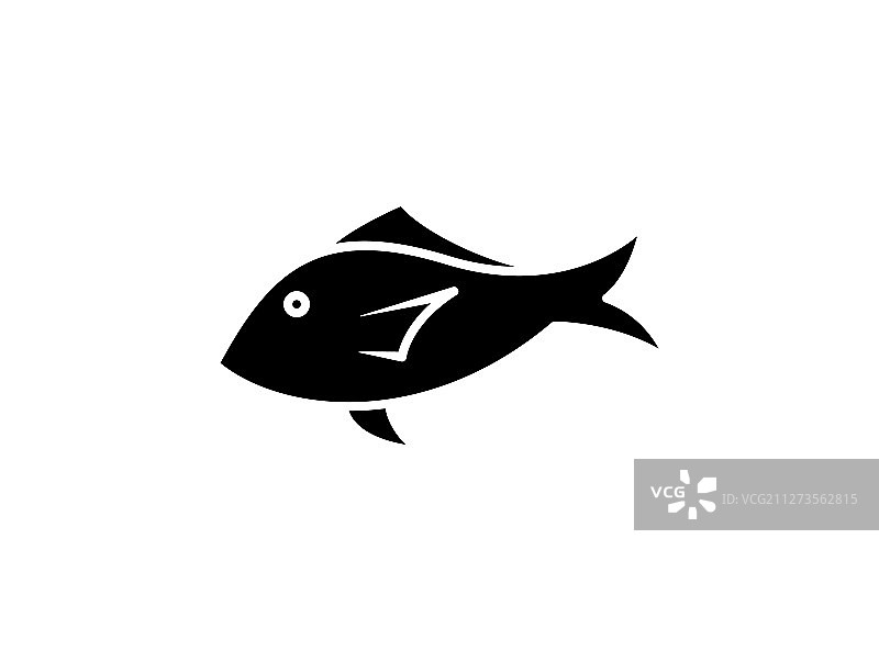 鱼单色图标图片素材
