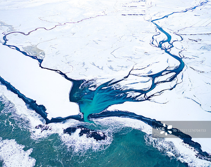 航拍冰岛冬季大地图片素材