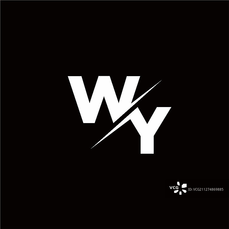 Wy标志字母组合斜线与现代标志图片素材