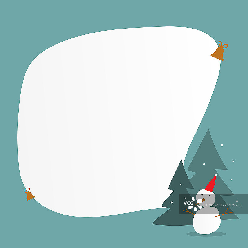 圣诞快乐雪人横幅和海报图片素材