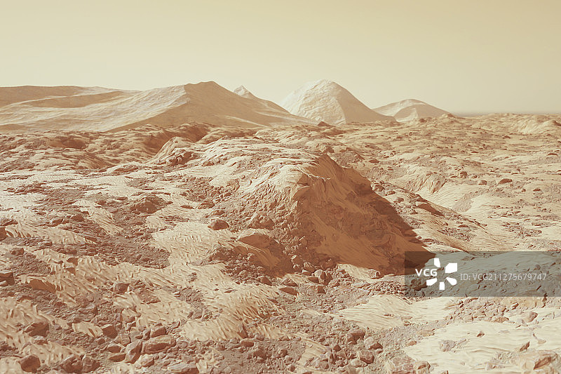 火星荒凉的沙漠场景图片素材