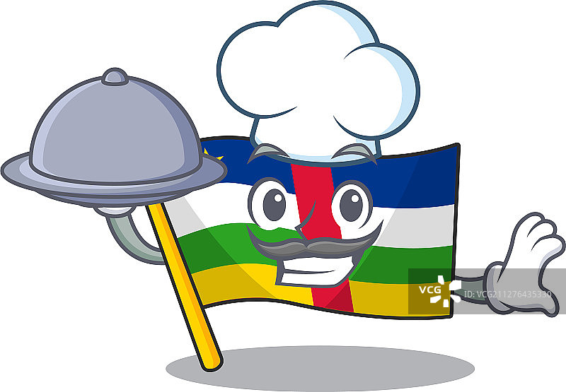 微笑旗帜中部非洲作为厨师与食物图片素材